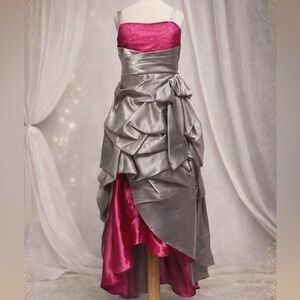 Elegant Silver Pink Kids Dress